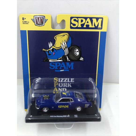M2 Machines Auto Drivers 1: 64 Scale 1970 Ford Mustang Boss 429 Blue Spam Car - Picture 1 of 16